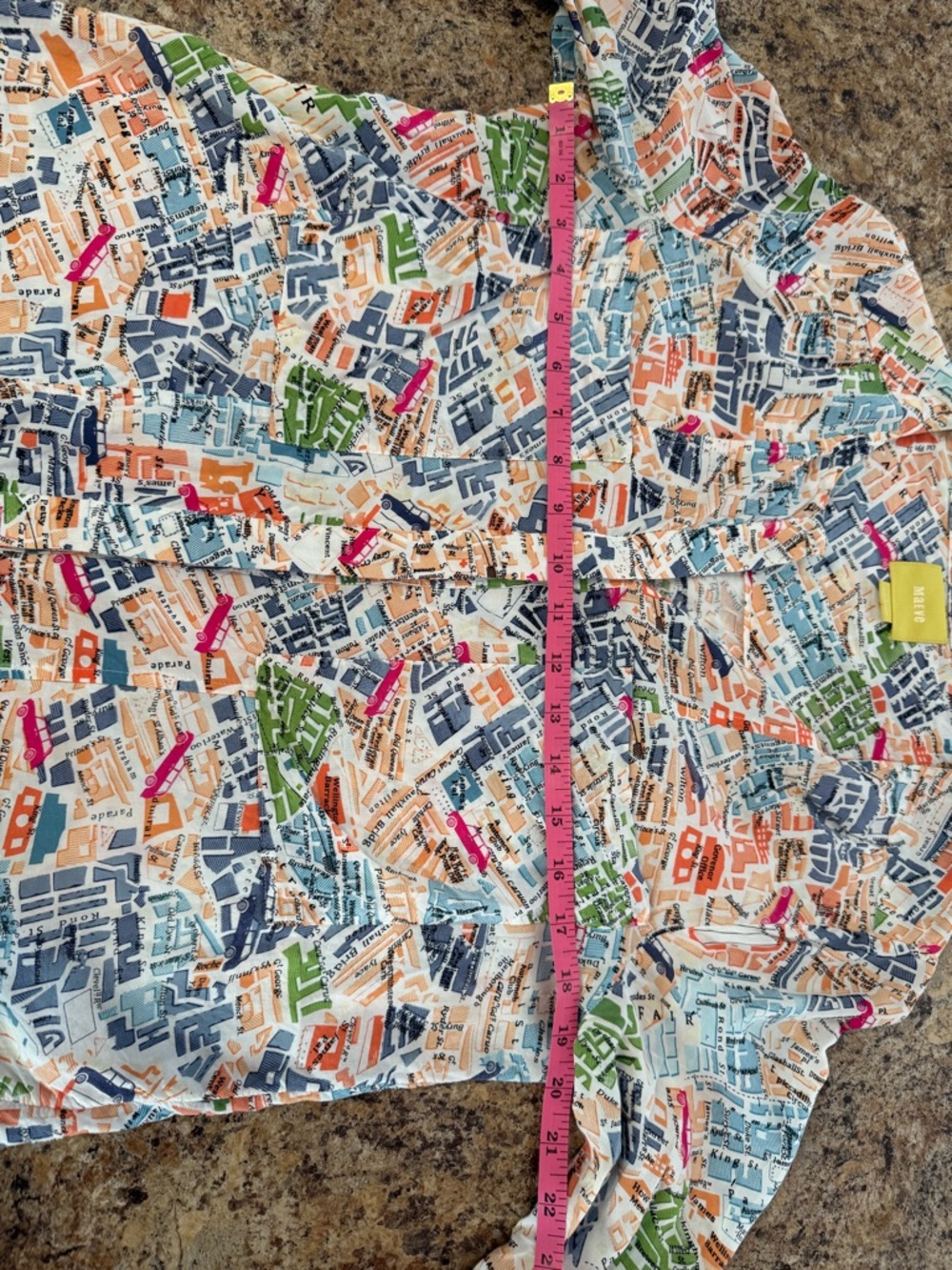 Maeve by Anthropologie Cartography London Map Print Blouse Top Size 4 - Picture 6 of 7